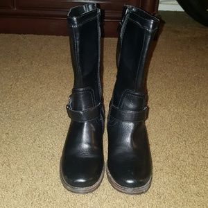 Womens black moto boot
